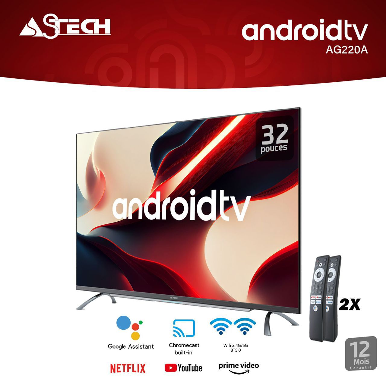 TV 32 pouces Astech Smart Android